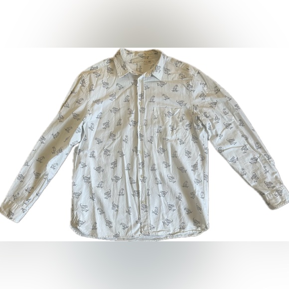 H&M Label of Graded Goods (LOGG) Tiger Print Button Down Shirt. Mens Size Large - Picture 3 of 13